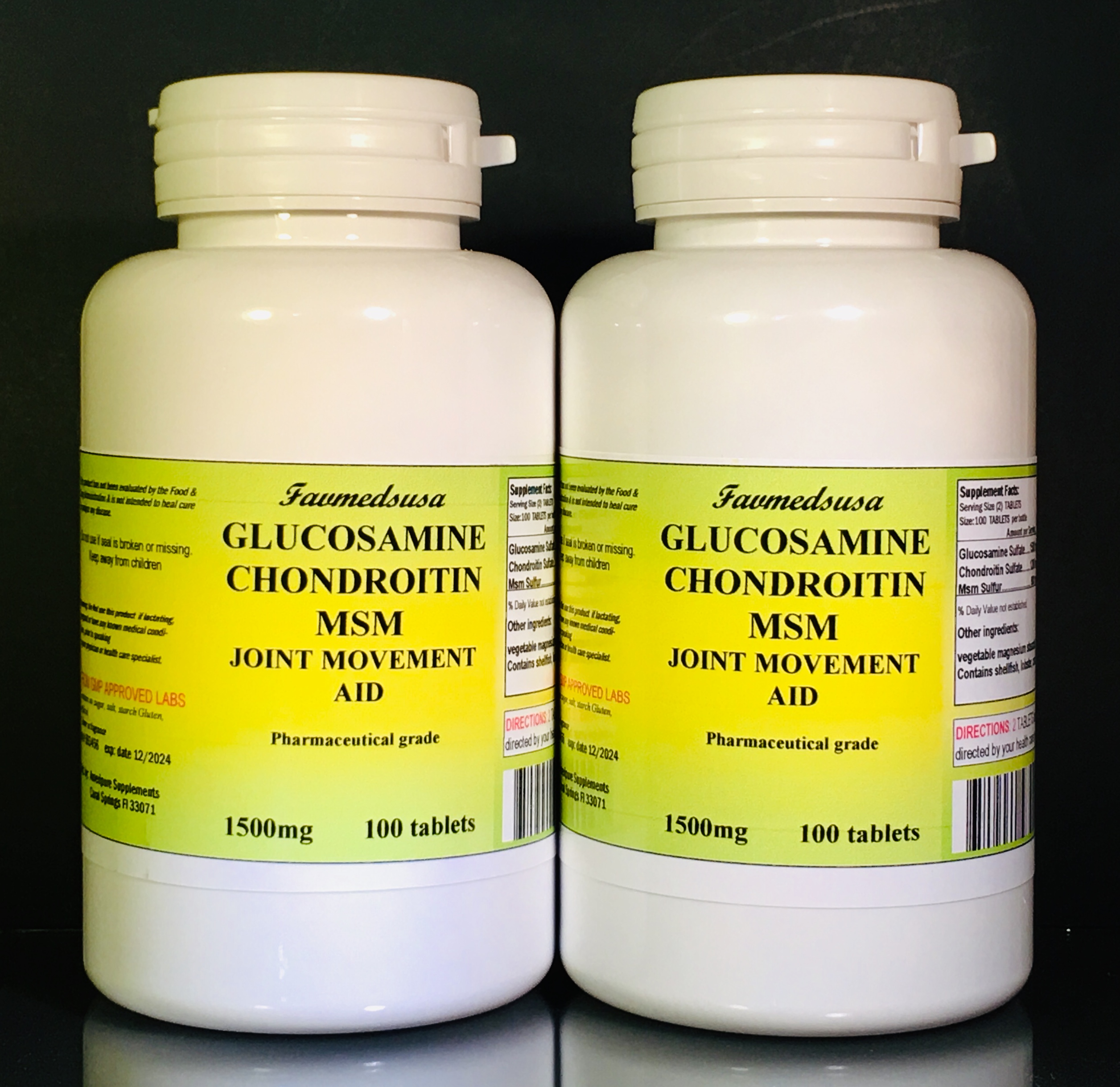 Glucosamine Chondroitin  MSM, arthritis, bone, joints - 100 tablets ...
